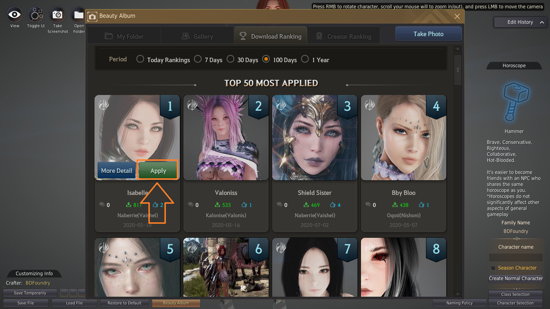 Character Creation & Beauty Album