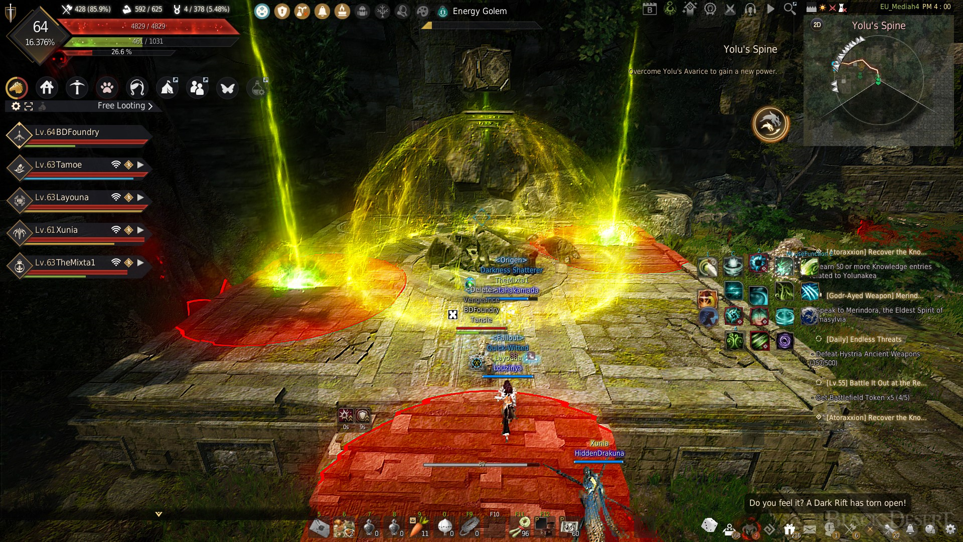 Atoraxxion Dungeon Guide: Yolunakea