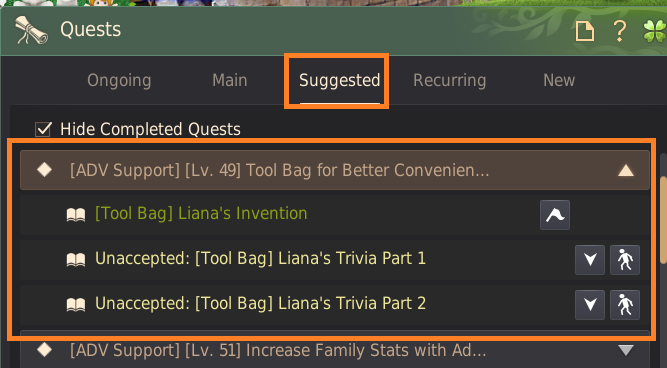 Liana's Tool Bag (Gathering) Guide