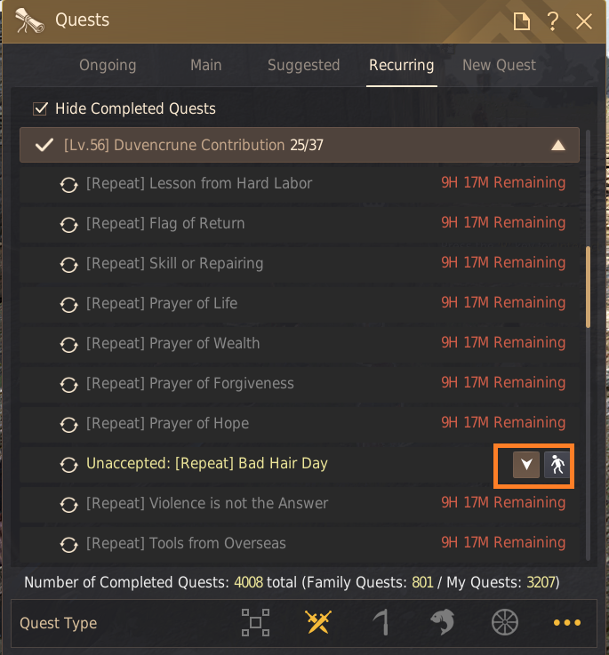 Duvencrune CP Daily Quests