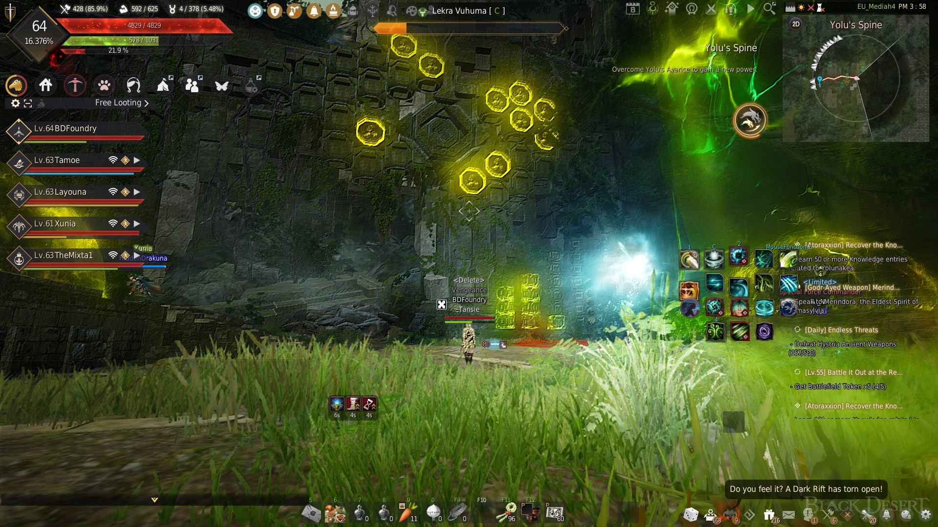 Atoraxxion Dungeon Guide: Yolunakea
