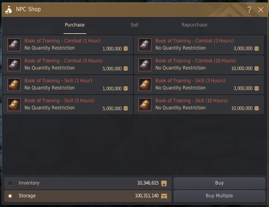 Book of Training - AFK Leveling guide