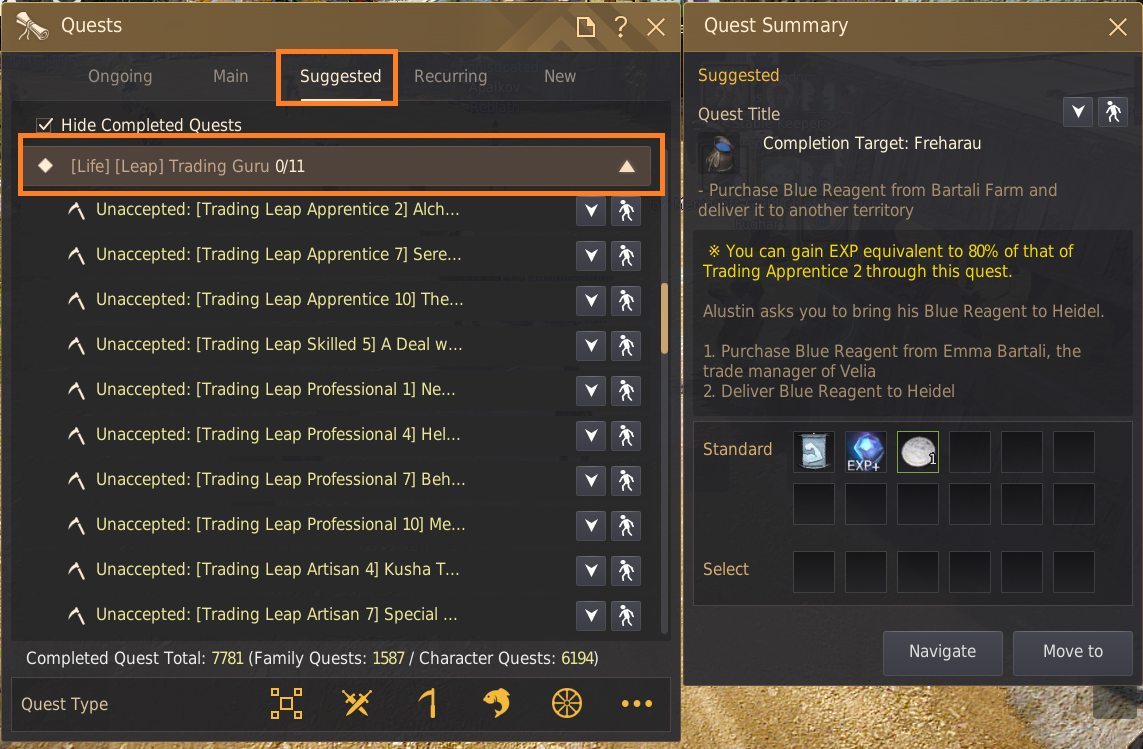 Trading Lifeskill Guide