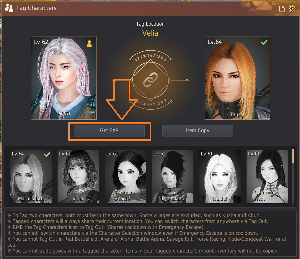 Tag Character Guide - Gear Copying