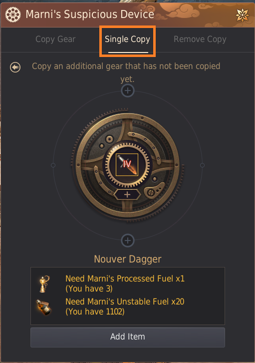 Tag Character Guide - Gear Copying