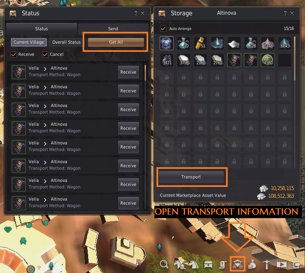 How to find and use the warehouse/storage