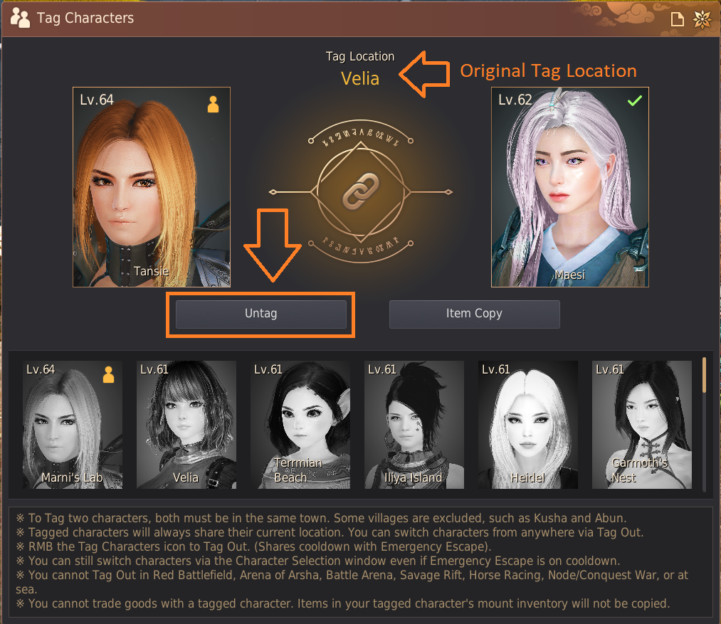 Tag Character Guide - Gear Copying