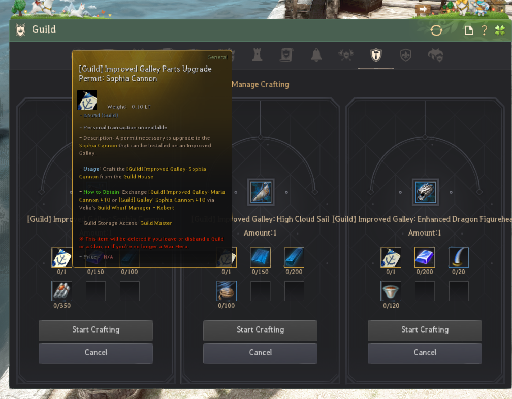 Improved Guild Galley Guide