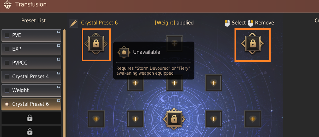Crystal Preset & Transfusion Guide