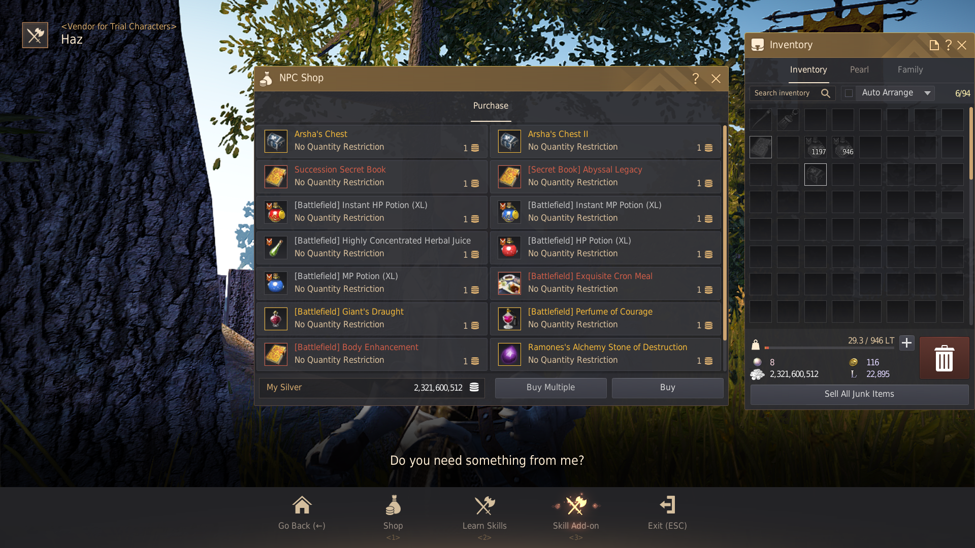 Battle Arena and Trial Character Guide