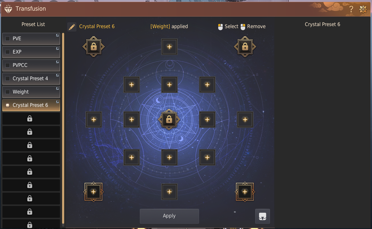 Crystal Preset & Transfusion Guide